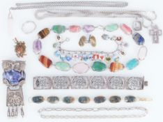 800 - 925 Silber umfangreiches Silberschmuck,