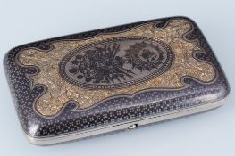 Osmanische Silber Niello Zigarettendose um 1900,