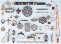 Konvolut Antikschmuck, u.a. Silber um 1880 -1950,