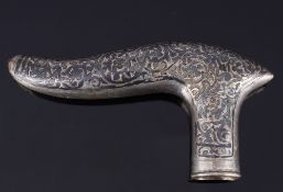 Russland Silber 84 Zolotniki Niello Spazierstock Griff um 1900,