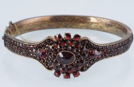 Granat Armreifen 800 Silber, Böhmischer Granatschmuck