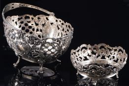 800 Silber 2 Schalen - Halterungen,