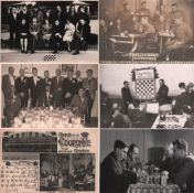 Postkarte. Schachspielszenen und Gruppenbilder. 10 schwarzweiße und teils postalisch gelaufene