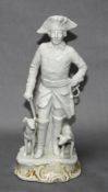 Porzellan. Thüringer Porzellan. Monochrome Porzellanfigur “Friedrich den Große“, in typischer