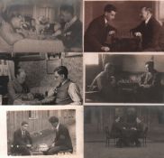 Postkarte. Zwei Herren beim Schachspiel. 12 schwarzweiße und teils postalisch gelaufene Postkarten