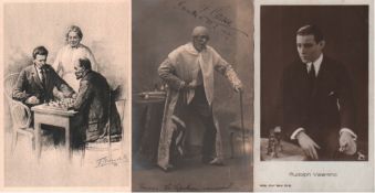 Postkarte. Schachspielszenen. Konvolut von 5 schwarzweißen und postalisch nicht gelaufenen