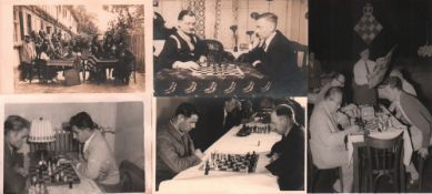 Postkarte. Schachspielszene aus der Region Halberstadt. Postalisch nicht gelaufene, schwarzweiße