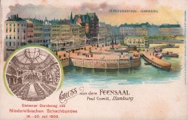 Postkarte. Hamburg 1903. Farbige, postalisch nicht gelaufene Postkarte zum 7. Bundestag des