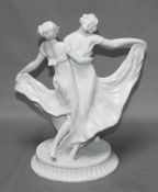 Porzellan. Schwarzburger Werkstätten für Porzellankunst - Rudolstadt. “Tanzende Mädchen“. Monochrome