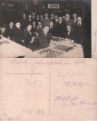 Postkarte. Höchster Schachklub. Postalisch nicht gelaufene, schwarzweiße Fotopostkarte mit einer