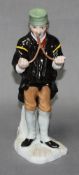 Porzellan. Fürstenberg. Bergbau. "Rutengänger". Polychrome Porzellanfigur auf der Unterseite