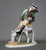 Porzellan. Fürstenberg. “Münchhausen“. Münchhausen auf dem halben Pferd. Polychrome