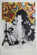 Dali, Salvatore. “Paris”. Farblithographie (Mischtechnik) auf Papier. Unten rechts eigenhändig vom