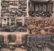 Postkarte. Innenräume mit Schachausstattung. Konvolut von 50, teils farbigen und teilweise