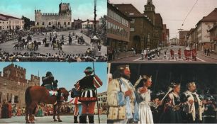 Postkarte. Schachpartie mit lebenden Figuren in Marostica. Konvolut mit 190 meist farbigen und teils