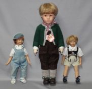 Kinderspielzeug. Puppen. Käthe Kruse Stoffpuppe. Junge - Gelenkgliederpuppe aus Stoff mit