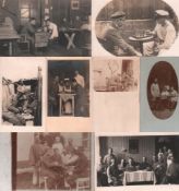 Postkarte. Soldaten beim Schachspiel. 8 schwarzweiße und postalisch nicht gelaufene Postkarten,
