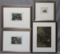 Friedrich der Große. Vier Stiche mit Abbildungen von Kämpfen aus den Kriegen des Großen Königs aus