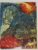 Yakin, Abraham. (Biblische Szene) “A128E“. Farbige Radierung auf Papier. Bezeichnet signiert und