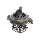 ANTIQUE 19TH C CHINESE BRONZE INCENSE BURNER