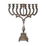 ANTIQUE JUDAICA ST SILVER HANUKKAH LAMP MENORAH