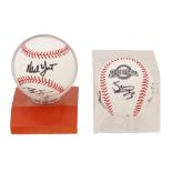 TWO AMERICAN SIGNED BASEBALLS FROM MILWAUKEE BREWERS