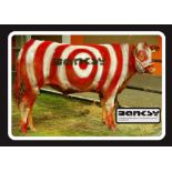 Banksy- Turf War Poster- Red Target Cow-D2