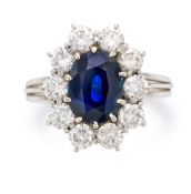 BAGUE EN OR SAPHIR ET DIAMANTS