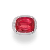 BAGUE EN OR, RUBELLITE ET DIAMANTS, SIGNÉE PETOCHI