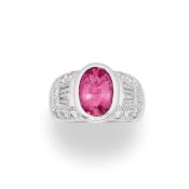 BAGUE EN OR, TOURMALINE ROSE ET DIAMANTS, SIGNÉE ANSUINI