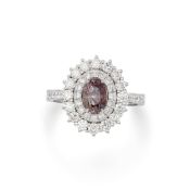 BAGUE EN OR, ALEXANDRITE ET DIAMANTS