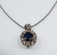 Brillanten Saphir Damencollier