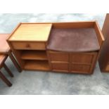 A NATHAN RETRO TEAK TELEPHONE TABLE/SEAT