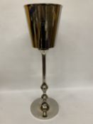A CHROME MOET & CHANDON CHAMPAGNE ICE BUCKET ON STAND, HEIGHT 80CM