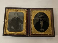 A PAIR OF CASED ANTIQUE DAGUERREOTYPE PHOTOGRAPHS