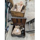 AN ASSORTMENT OF ITEMS TO INCLUDE LIGHTBULBS, AND VINTAGE MOTOR PARTS ETC