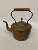 A VINTAGE COPPER KETTLE WITH ACORN FINIAL