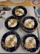 AN ANTIQUE GERARD, DUFRAISSEIX & ABBOT LIMOGES FRANCE PORCELAIN PART DINNER SERVICE FEATURING A