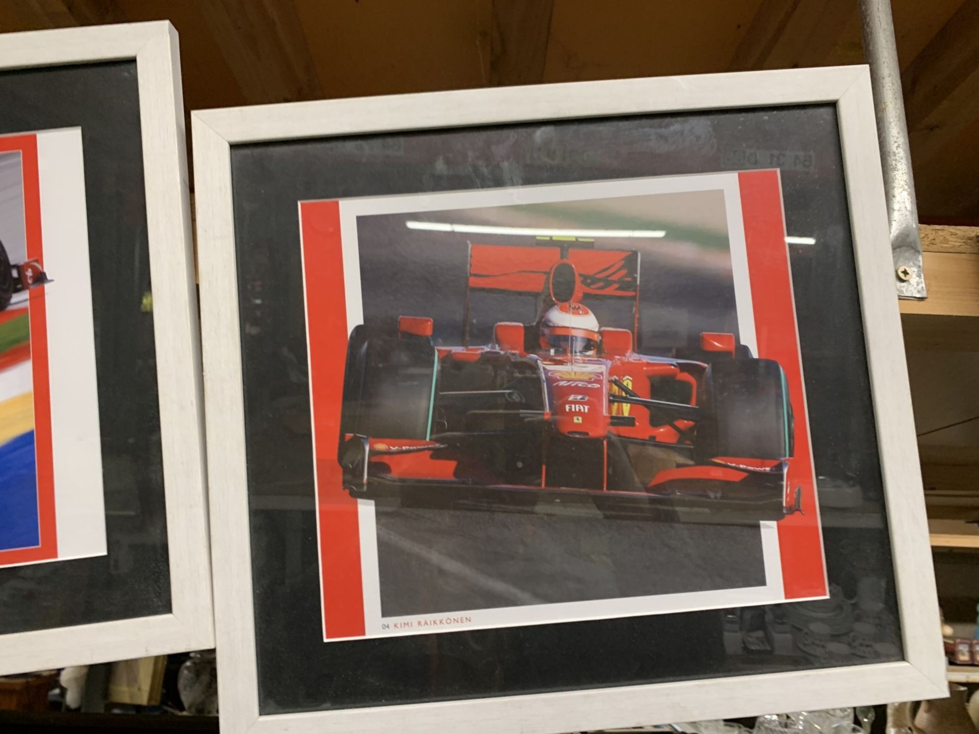 TWO FRAMED PHOTOGRAPHIC PRINTS OF F1 CARS TO INCLUDE FELIPE MASSA AND KIMMI RAIKONNEN - Image 3 of 3