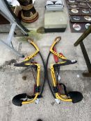 A PAIR OF SPRUNG STILTS