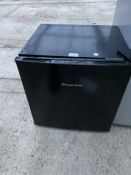 A BLACK RUSSELL HOBBS COUNTERTOP FRIDGE