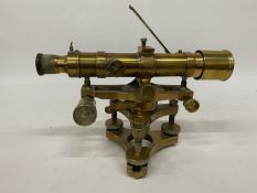 A VINTAGE BRASS THEODOLITE
