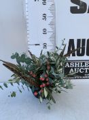 ONE CHRISTMAS TABLE ARRANGEMENT TO INCLUDE BERRIES, EUCALYPTUS, OLIVE, ROSEMARY AND PHEASANT