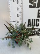 ONE CHRISTMAS TABLE ARRANGEMENT TO INCLUDE EUCALYPTUS, BERRIES, OLIVE, ROSEMARY AND PHEASANT