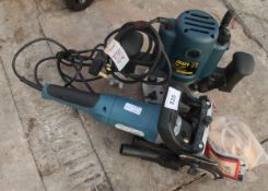 A ROUTER AND A BISCUIT JOINER IN WORKING ORDER NO VAT