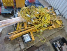 PALLET CONTAINING A LARGE QUANTITY OF 110VOLT LIGHTS PLUS EXTENSION LEADS AS SHOWN. SOURCED FROM A