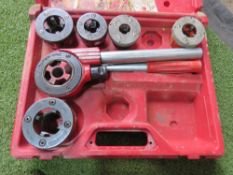 HAND HELD PIPE THREADING UNIT IN A CASE. SOURCED FROM A COMPANY LIQUIDATION.