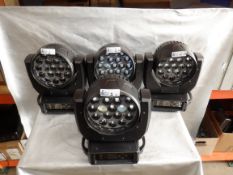 Lot of 4 LED Moving Head Wash Lights w/ Motorized Zoom