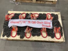UNUSED LANDHONOR 5/16 7FT DOUBLE LEGS LIFTING CHAIN SLINGS MODEL LHR-G80, ( 8 ) PCS