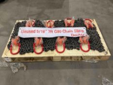 UNUSED LANDHONOR 5/16 7FT DOUBLE LEGS LIFTING CHAIN SLINGS MODEL LHR-G80, ( 8 ) PCS